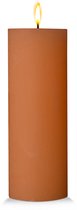 Blokker rustieke cilinderkaars - cognac - 7x19 cm