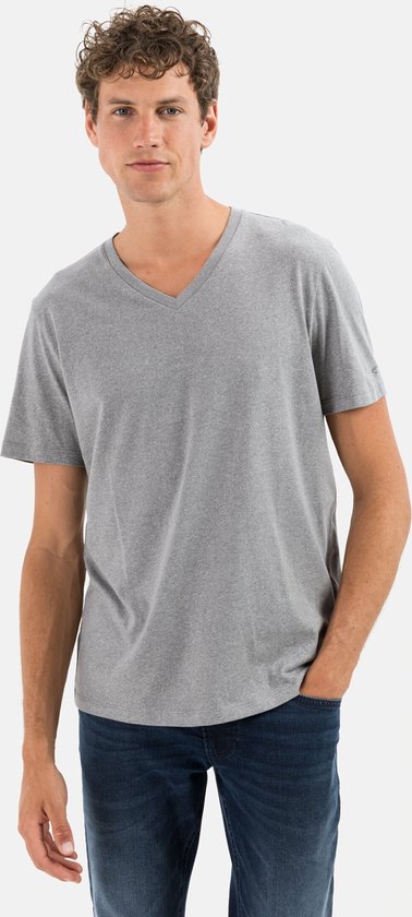 camel active T-shirt met korte mouwen gemaakt van biologisch katoen - Maat menswear-XL - Grijs