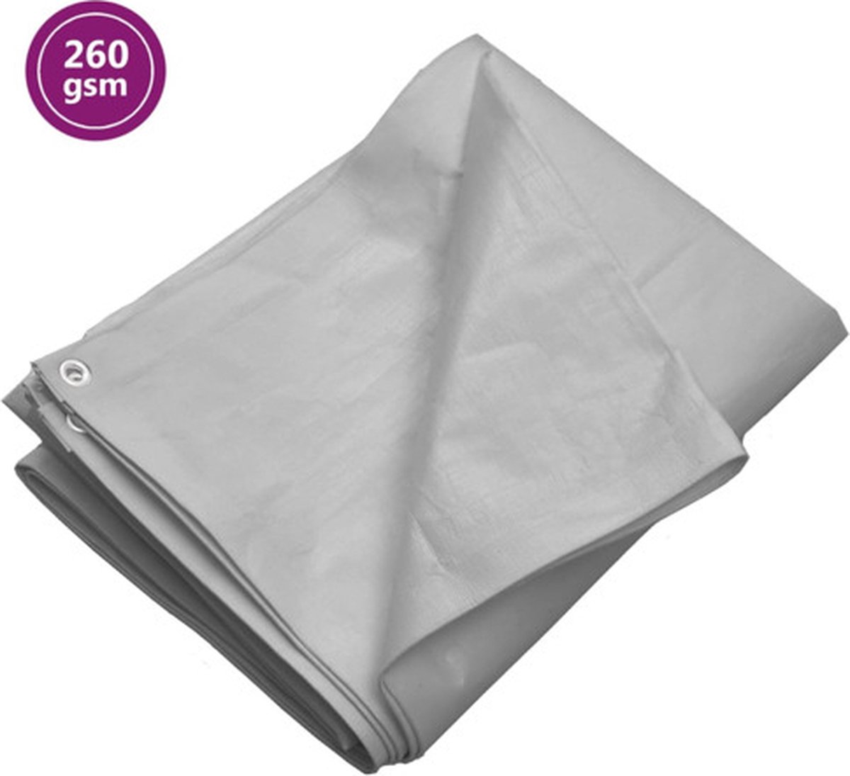 vidaXL Dekzeil 260 g/m² 3x3 m HDPE grijs