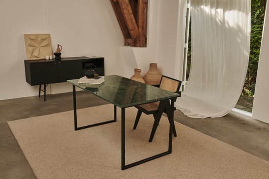 Marmeren Eettafel - India Green - 220 x 80 cm - Glanzend | bol.com