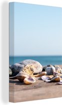 Toile - Canvasdoek - Coquillages - Sable - Eté - Ciel - Décoration de chambre - Peintures sur toile - Photo sur toile - 40x60 cm - Chambre