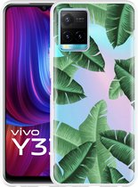 Vivo Y33s Hoesje Palm Leaves - Designed by Cazy