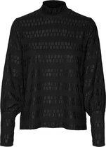 Vero Moda Blouse Vmgry Ls High Neck Top Jrs 10274774 Black Dames Maat - S