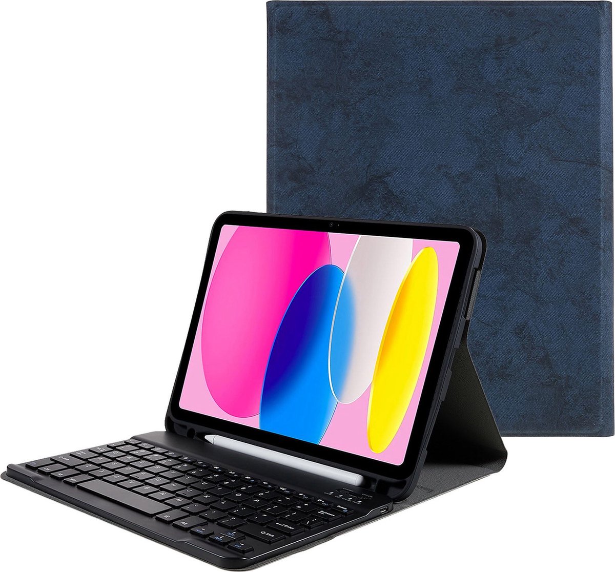 Apple iPad 10.9 2022 Hoes met Toetsenbord 10.9 inch met QWERTY toetsenbord