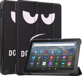 Case2go - Tablet hoes geschikt voor Amazon Fire 8 HD (2022) - 8 Inch Tri-fold cover - Met Touchpad & Stand functie - Don't Touch Me