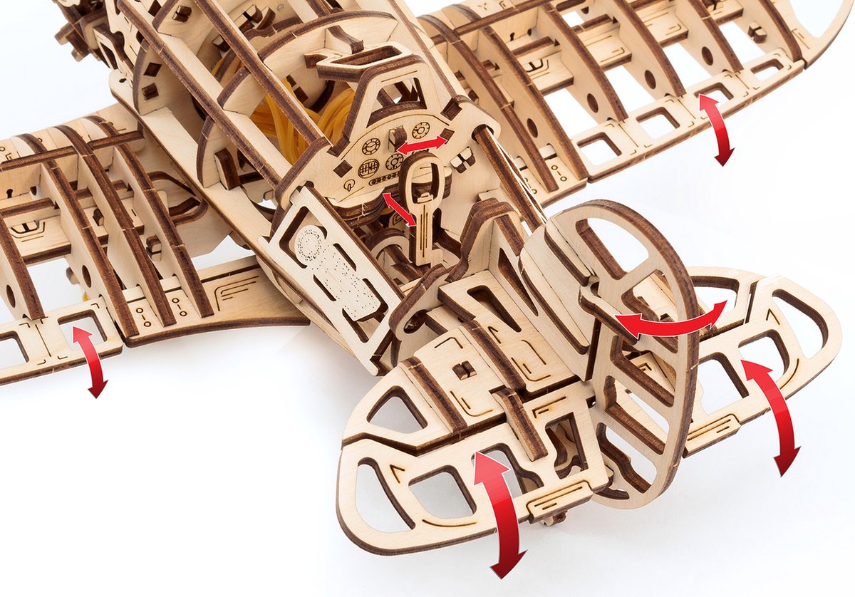 Eco Wood Art Modelbouwpakket Vliegtuig - 3D Puzzel - Miniatuur Bouwpakket Volwassenen - DIY - Knutselen - Hout — afbeelding 5