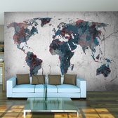 Fotobehang - World map on the wall.