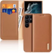 Dux Ducis - Telefoonhoesje geschikt voor Samsung S23 Ultra - Dux Ducis Hivo Series Case - Bruin