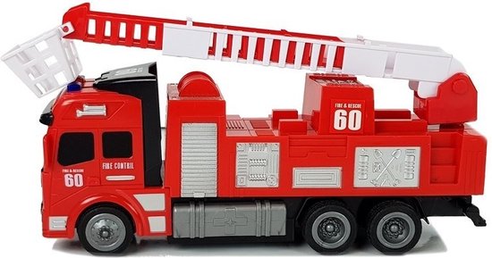 Camion de pompiers - RC - 27x8,5x10,5cm - rouge