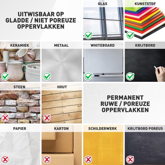 EasyNova Raamstiften - Krijtstiften voor raam en whiteboard - 12 Stuks