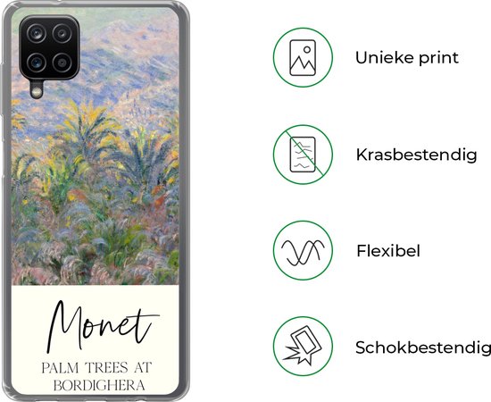 Coque Samsung Galaxy A12 - Monet - Art - Palmiers à Bordighera - Siliconen