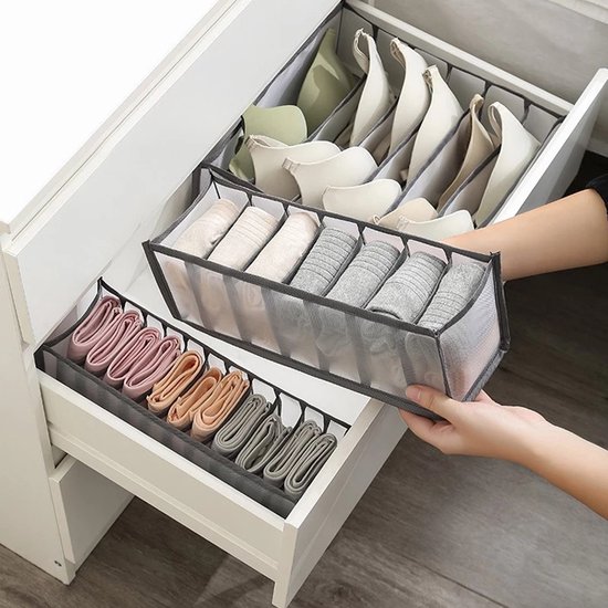Organisateur de Tiroir – 7 Compartiments Groot – 36 x 25 x 20 cm – Grijs
