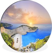 WallCircle - Wandcirkel - Muurcirkel - Het Navagio strand van Zakynthos - Aluminium - Dibond - ⌀ 30 cm - Binnen en Buiten