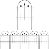 Clôture de lit Relaxdays - clôture de bordure - 6 parties de clôture - clôture ornementale - ornements - fer - noir