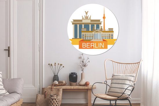 Illustration des sites touristiques à Berlin Wall cercle aluminium ⌀ 140 cm