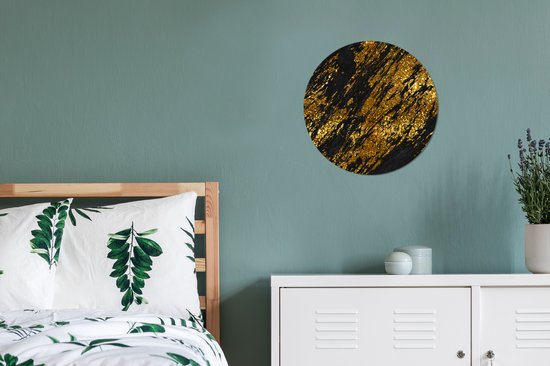 Cercle mural - Aluminium - Marbre - Goud - Glitter - Zwart - ⌀ 30 cm