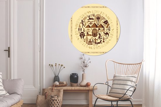 Illustration symbolique de l'Egypte Cercle mural aluminium ⌀ 140 cm