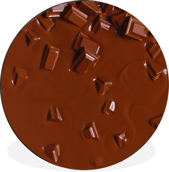 WallCircle - Wandcirkel - Muurcirkel - Chocolade aan het smelten - Aluminium - Dibond - ⌀ 90 cm - Binnen en Buiten