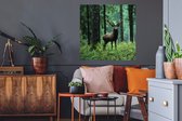 Stickers Stickers muraux - Cerf - Forêt - Arbres - 80x80 cm - Feuille adhésive