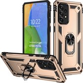 Anti-Shock Hybrid Ring Armor Hoesje Geschikt voor: Samsung Galaxy A73 5G - goud