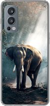 Coque OnePlus Nord 2 5G - Éléphant - Animaux - Lumière - Forêt - Nature - Animaux sauvages - Coque de téléphone en Siliconen