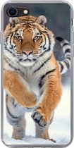 Coque iPhone SE 2020 - Tigre - Paysage - Neige - Hiver - Animaux - Coque de téléphone en Siliconen