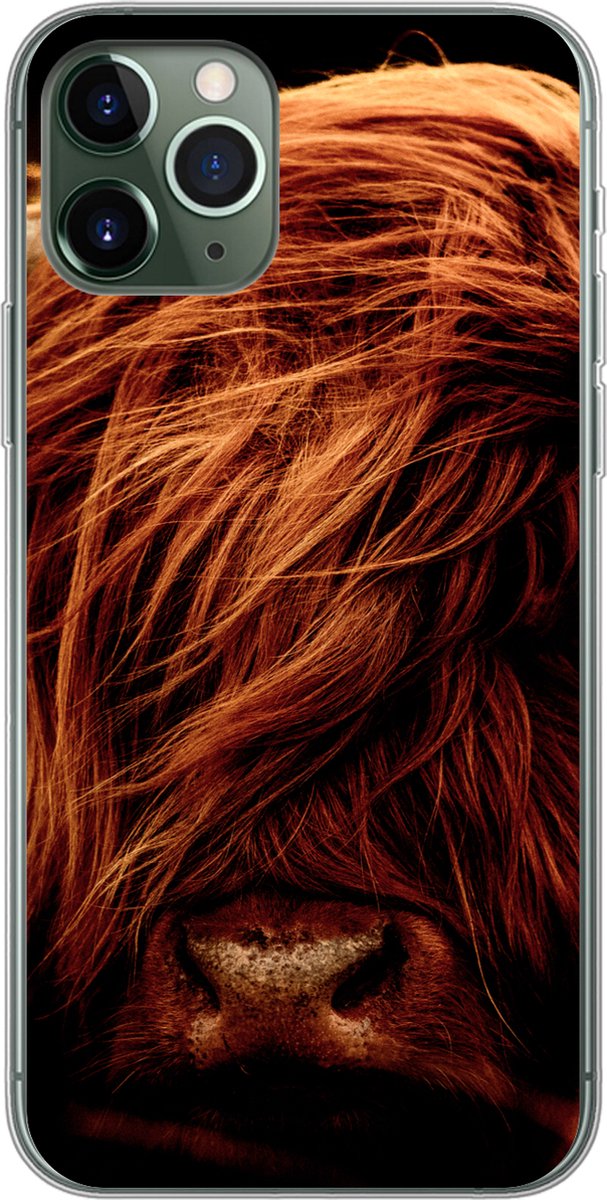 Telefoonhoesje Geschikt voor iPhone 11 Pro hoesje - Schotse hooglander - Koe - Hoorns - Portret - Dieren - Siliconen Telefoonhoesje Telefoonhoesje