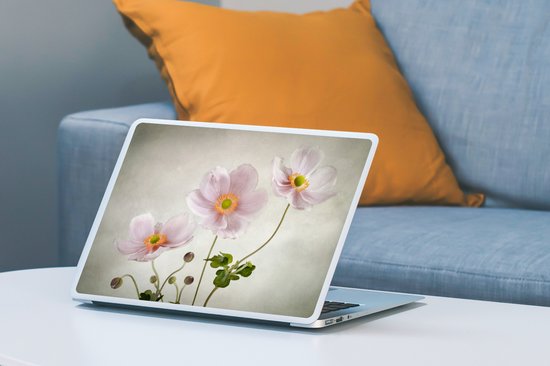 Autocollant pour ordinateur portable - 13,3 pouces - Fleurs - Nature morte - Peinture à l'huile - Coquelicot - Rose - 31x22,5 cm - Autocollants pour ordinateur portable - Peau d'ordinateur portable - Housse
