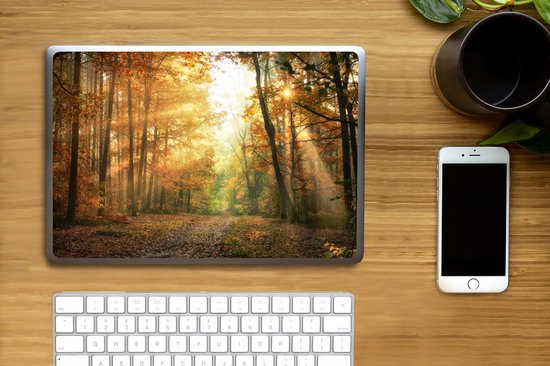 Autocollant pour ordinateur portable - 13,3 pouces - Forêt - Automne - Soleil - Paysage - Nature - Arbres - Feuilles - 31x22,5 cm - Autocollants pour ordinateur portable - Skin pour ordinateur portable - Housse
