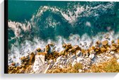 WallClassics - Toile - Pierres dans la Mer - 60x40 cm Photo sur Toile Peinture (Décoration murale sur Toile)