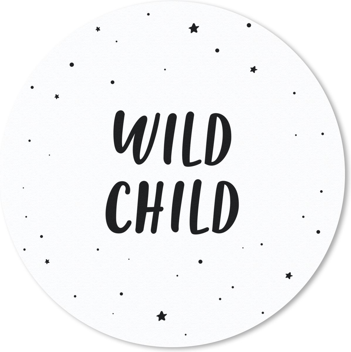Muismat rond 20x20 cm - Mousepad Quotes - Wild child - Baby - Kinderen - Tekst - Ronde muismatten