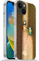 Geschikt voorApple Iphone 14 Plus - Soft case hoesje - Trekker - Tractor - Akker - Land - Boerderij - Oogst - Siliconen Telefoonhoesje