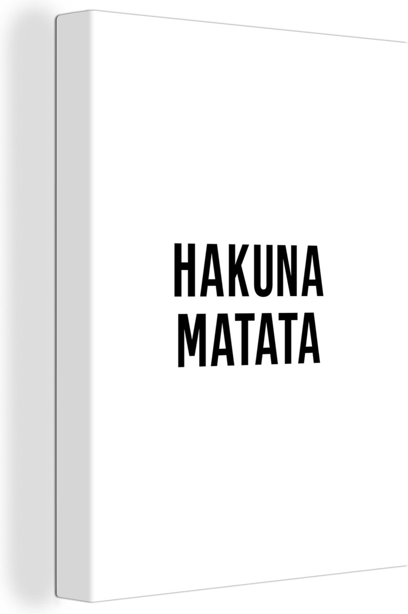 Canvas Babykamer - Quotes - Hakuna Matata - Kinderen - Baby - Tekst - Kids - Kinderkamer - Slaapkamer Decoratie - 60x80 cm