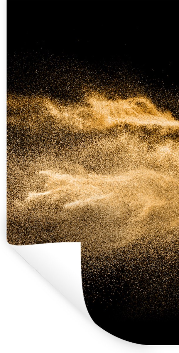 Muurstickers - Sticker Folie - Zand - Goud - Zwart - Luxe - Kunst - 60x120 cm - Plakfolie 
