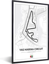 Fotolijst incl. Poster - Racebaan - Yas Marina Circuit - Circuit - F1 - Abu Dhabi - Wit - 60x90 cm - Posterlijst