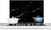 Spatscherm keuken 90x60 cm - Kookplaat achterwand Marmer look - Zwart - Luxe - Muurbeschermer - Spatwand fornuis - Hoogwaardig aluminium - Alternatief voor spatscherm glas