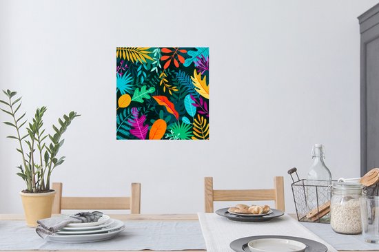 Stickers muraux - Film autocollant - Jungle - Feuilles - Couleurs - Garçons - Filles - Enfants - 80x80 cm - Film adhésif - Stickers muraux Chambre d'enfant - Papier peint autocollant