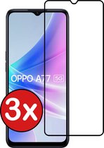 Screenprotector Geschikt voor OPPO A77 Screenprotector Glas Gehard Tempered Glass Full Cover - Screenprotector Geschikt voor OPPO A77 Screen Protector Screen Cover - 3 PACK.