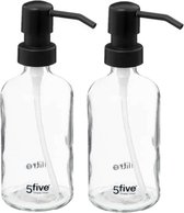 5five Distributeurs de savon en verre / distributeurs de savon - 2x pièces - 250 ml