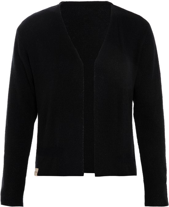 Gilet tricoté Ella Knit Factory - Gilet tricoté pour femme - Gilet d'été pour femme - Gilet court à hauteur de hanches - Gilet femme en 50 % coton et 50 % acrylique - Zwart - 40/42