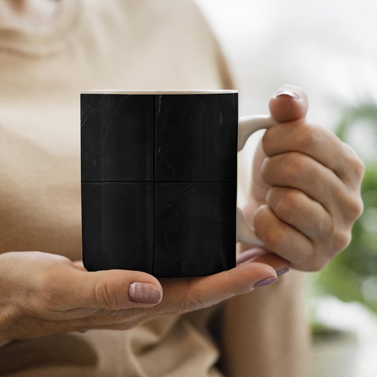 Mug - Tasse à café - Zwart - carrelages - Tasses - 350 ml - Tasse - Tasses à café - Tasse à thé