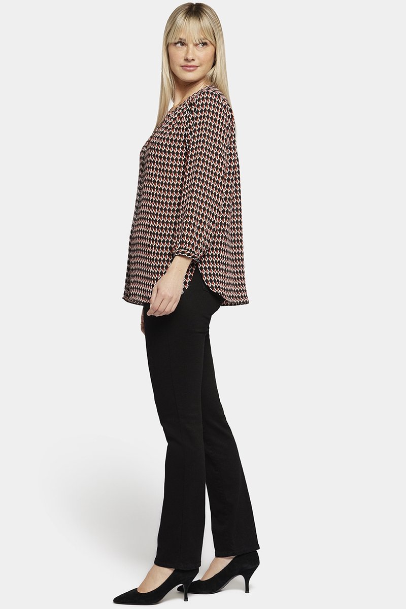 Pintuck Blouse Grafische Print