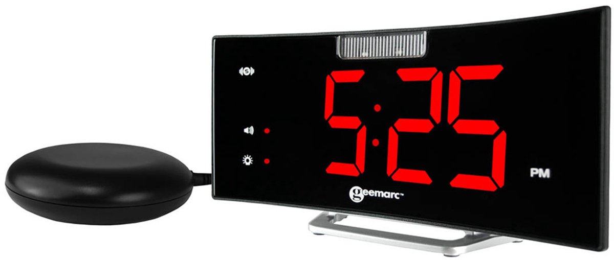 Geemarc Wake 'n' Shake Curve trilwekker – 95 dB alarm – USB-poort