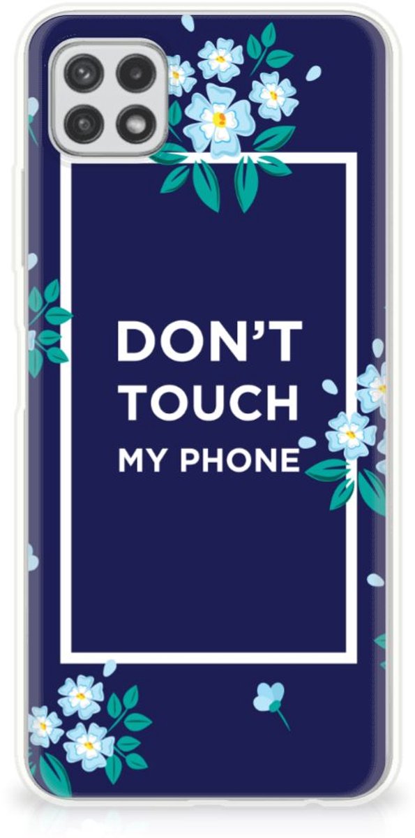 Samsung Galaxy A22 5G Silicone-hoesje Flowers Blue DTMP