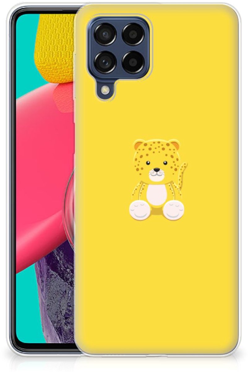 Samsung Galaxy M53 Telefoonhoesje met Naam Baby Leopard