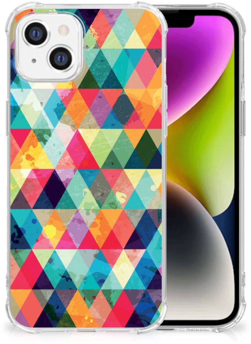 iPhone 14 Doorzichtige Silicone Hoesje Geruit