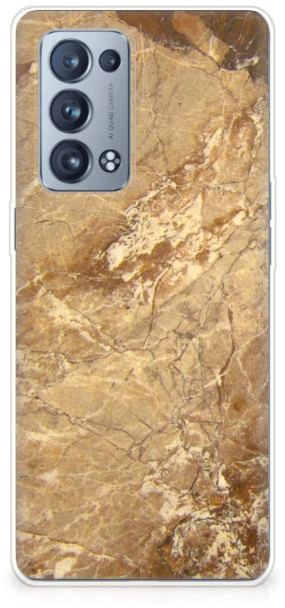 OPPO Reno 6 Pro Plus 5G TPU Siliconen Hoesje Marmer Creme