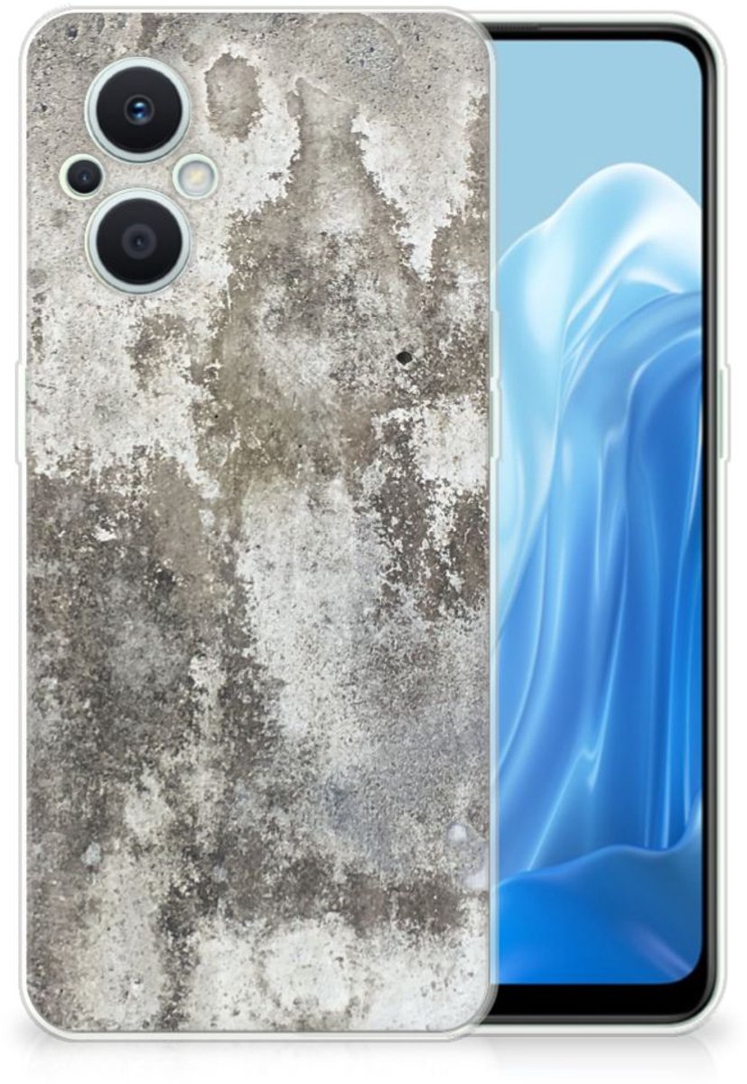 OPPO Reno8 Lite TPU Siliconen Hoesje Beton Print