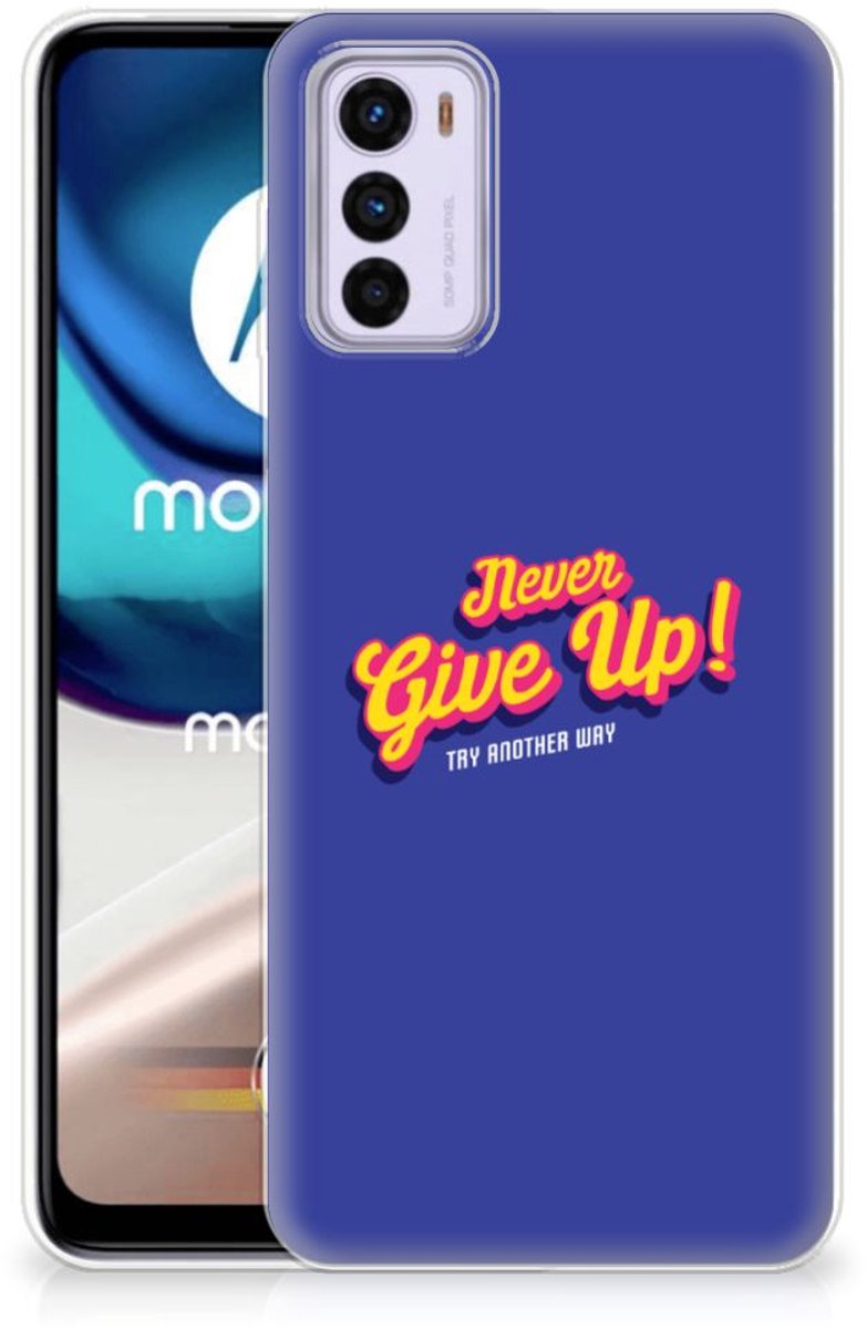 Motorola Moto G42 Siliconen hoesje met naam Never Give Up