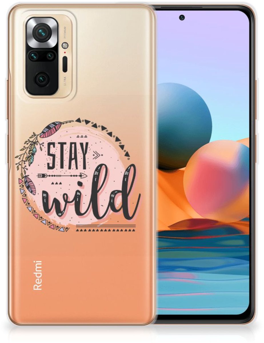 Xiaomi Redmi Note 10 Pro Telefoonhoesje met Naam Boho Stay Wild